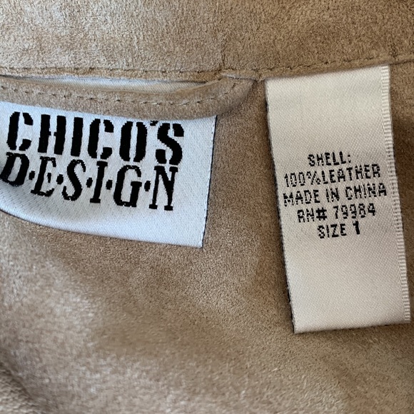 Chico’s camel tan suede leather blazer Shacket jacket size S/8 - Picture 7 of 8